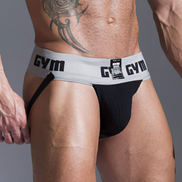 จ็อกสแตรป GYM 3-In Black Performance Athletic Jockstrap