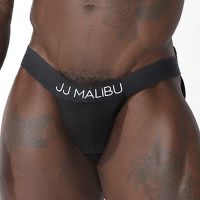 จ็อกสแตรป J.J. Malibu Black Classic Stretch Cotton Jockstrap