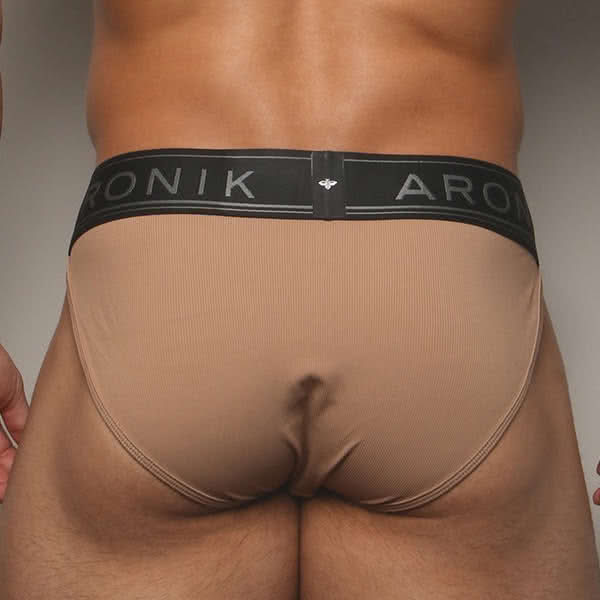 กางเกงใน ARONIK New Ribbed Jockini Camel Micro สีแทน