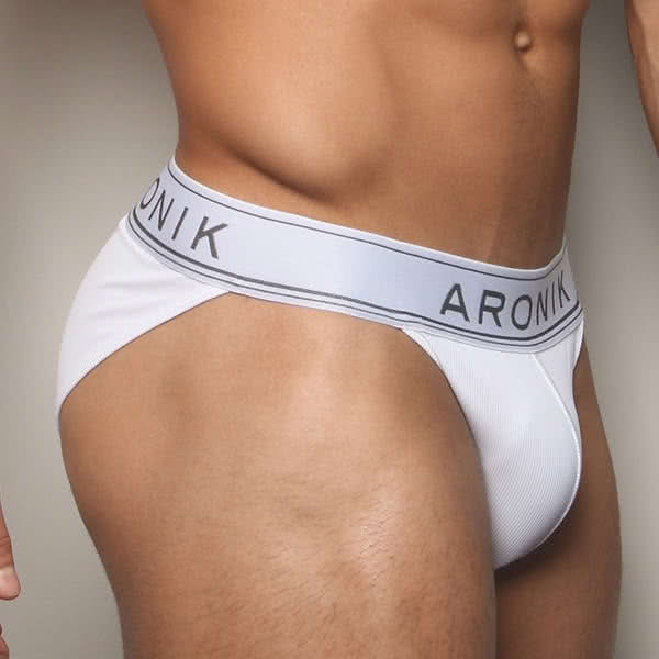 กางเกงใน ARONIK New Ribbed Jockini Blanco Micro สีขาว