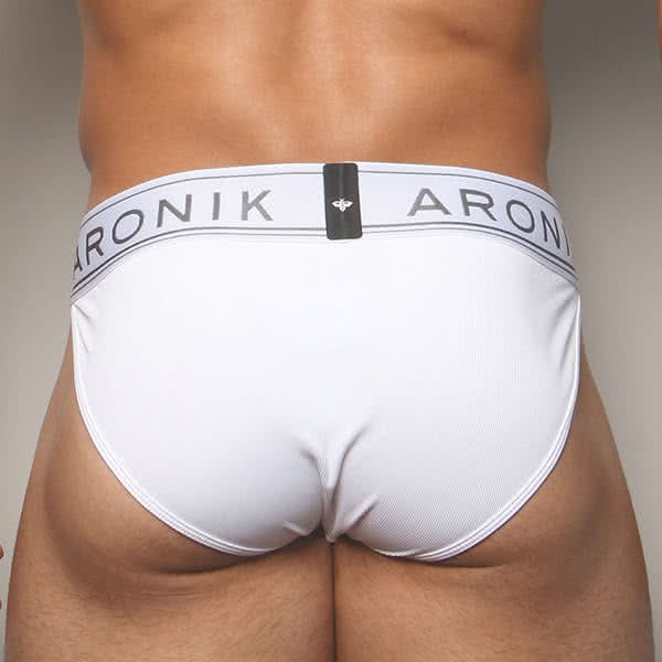 กางเกงใน ARONIK New Ribbed Jockini Blanco Micro สีขาว