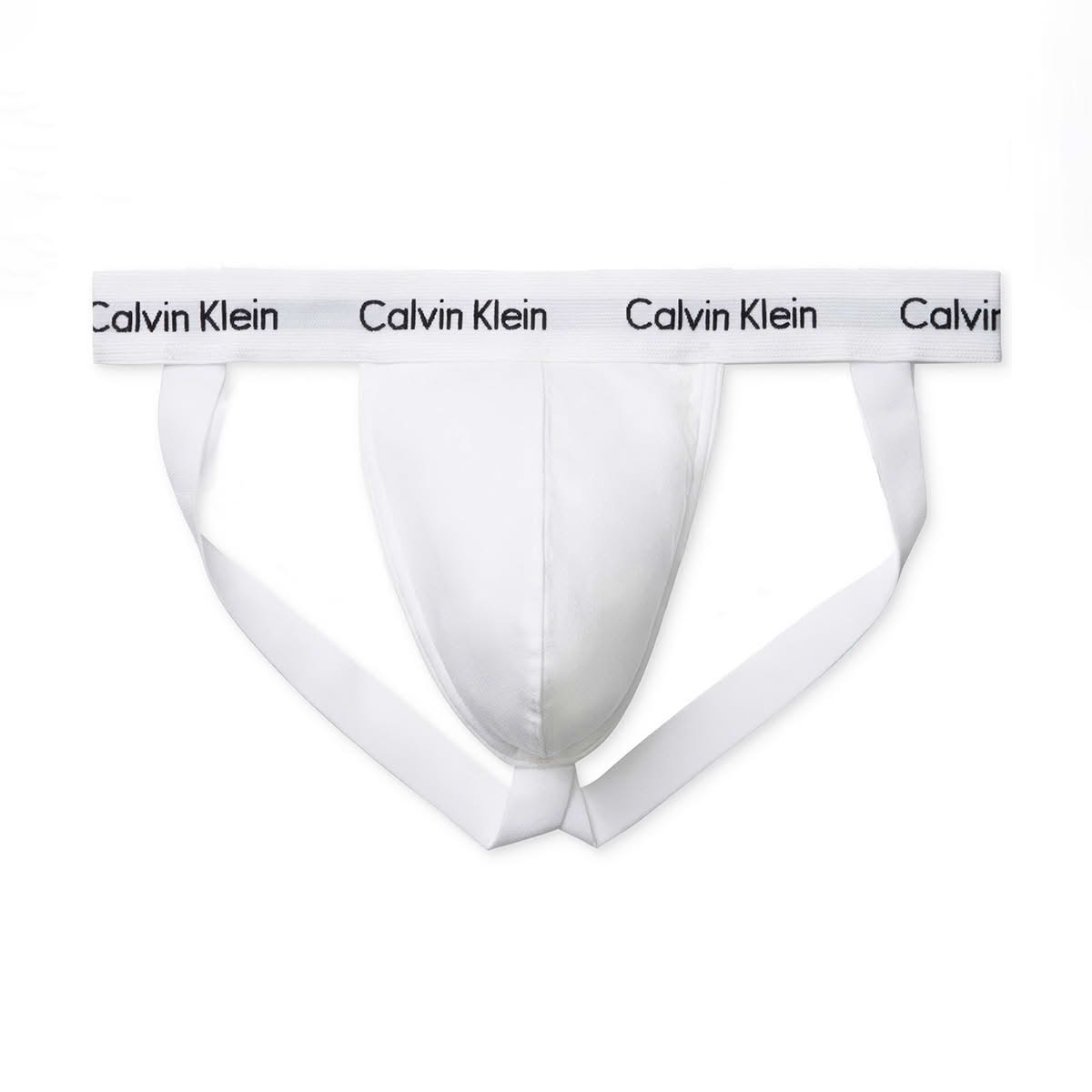 จ็อกสแตรป Calvin Klein Cotton Stretch Deconstructed Thong Hybrid Jockstrap สีขาว