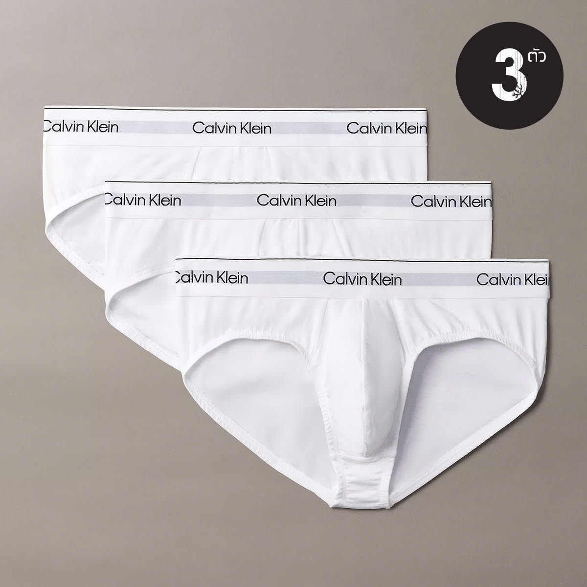 กางเกงใน Calvin Klein Modern Cotton Stretch Hip Briefs 3 Packs NB3962 สีขาว