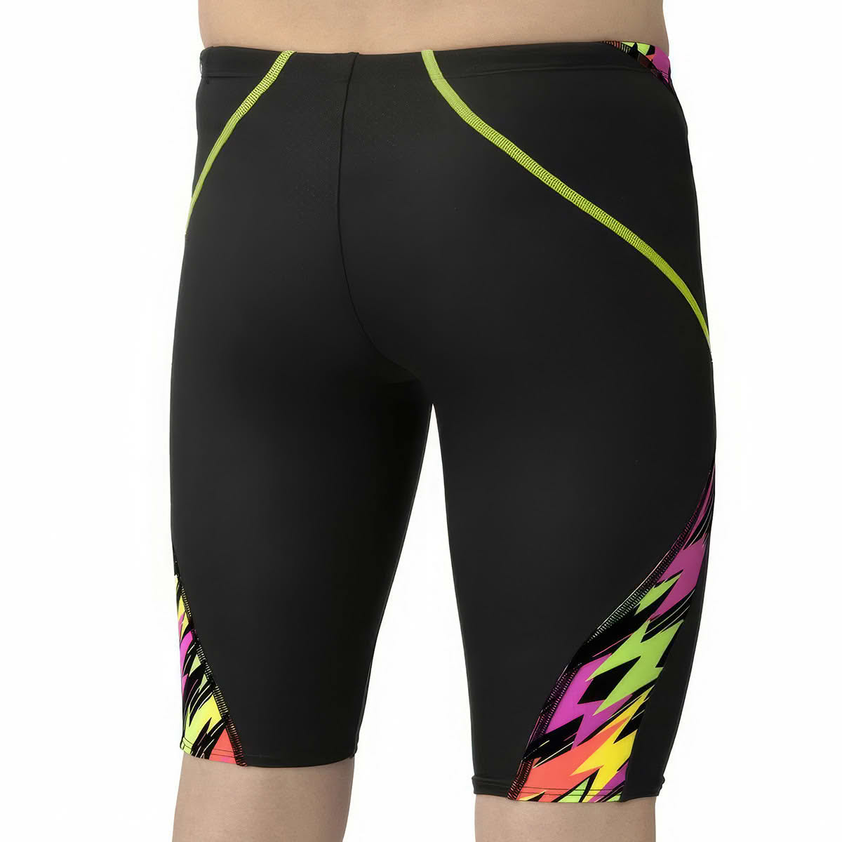 กางเกงว่ายน้ำชาย Arena 25SS Aqua Extreme Racing Half Spats Jammers สีดำ/แถบเหลือง