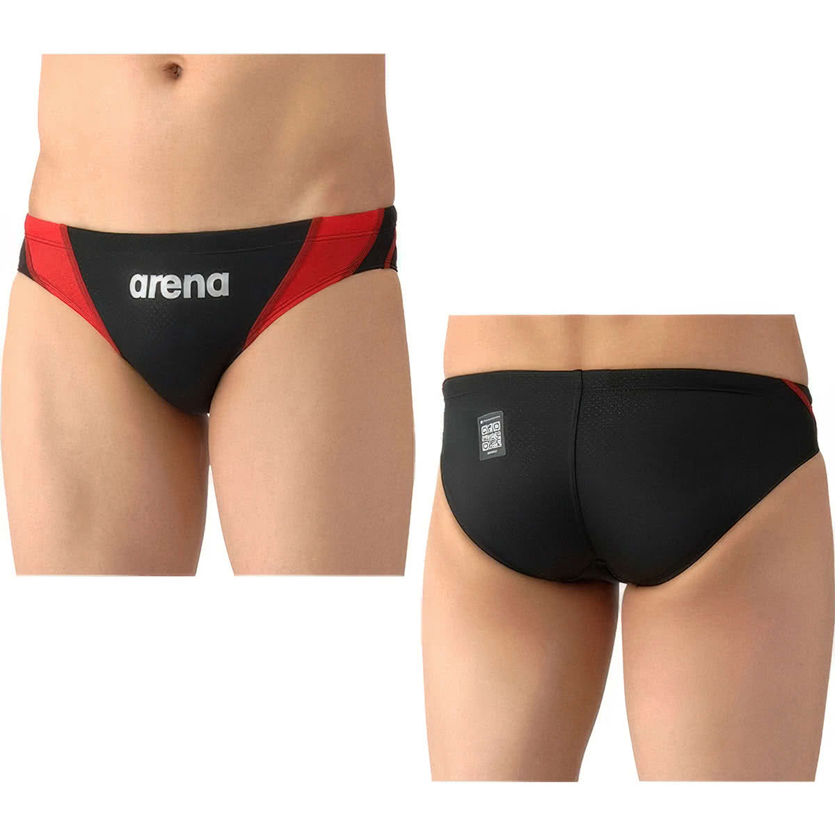 กางเกงว่ายน้ำชาย Arena 26SS AQUA ADVANCED Training Rimic สีดำ/แดง